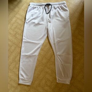 Men's White Baseball Jogger Pants